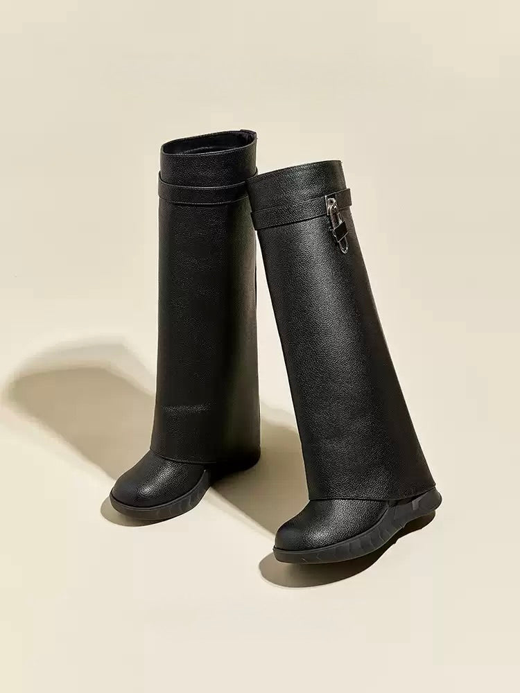 Boots Women's Fall/Winter 2025 New Black Slim Knee-length Tube Boots Small High Heels High Rider Boots