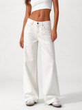 Low Waist Wide Leg  Off White
