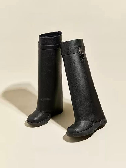 Boots Women's Fall/Winter 2025 New Black Slim Knee-length Tube Boots Small High Heels High Rider Boots