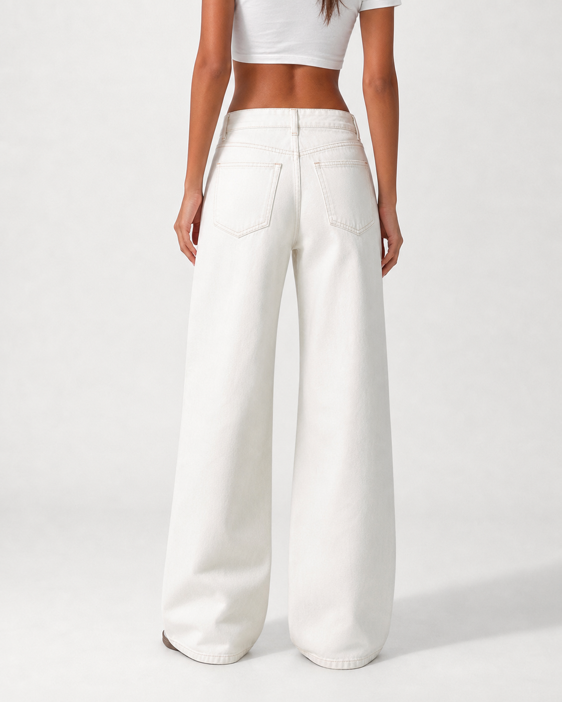 Low Waist Wide Leg  Off White