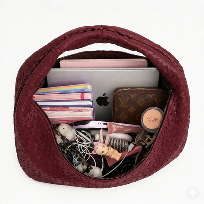 Shell Weave Maxi Bag Red