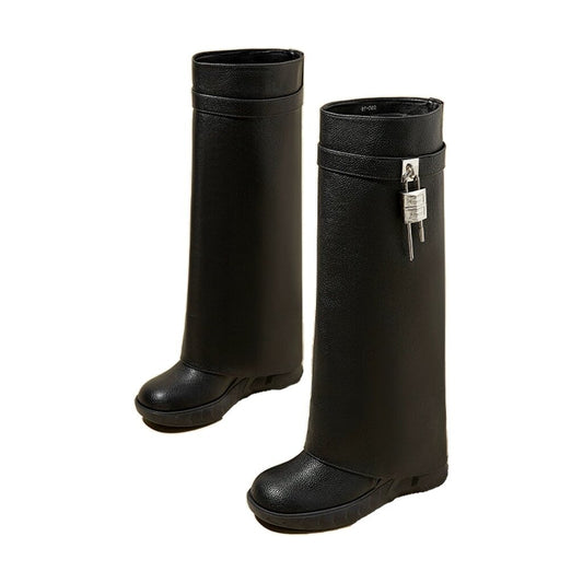 Boots Women's Fall/Winter 2025 New Black Slim Knee-length Tube Boots Small High Heels High Rider Boots