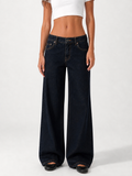 Low Waist Wide Leg –  Dark Blue
