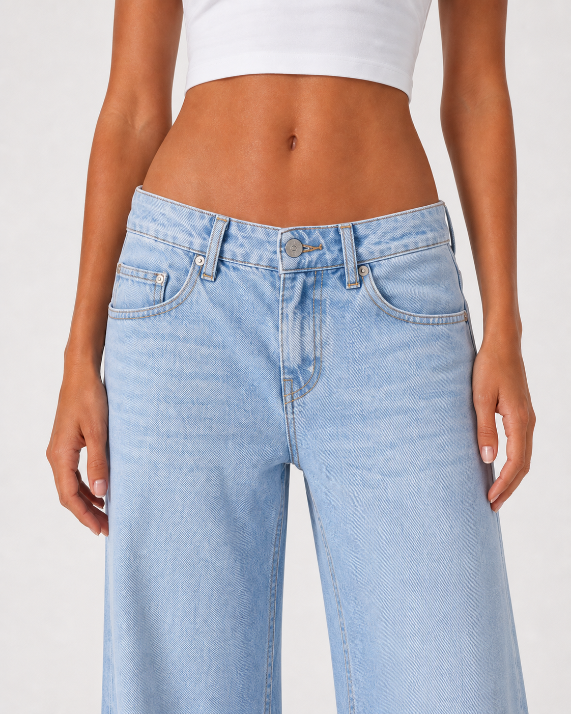 Low Waist Wide Leg – Baby Blue