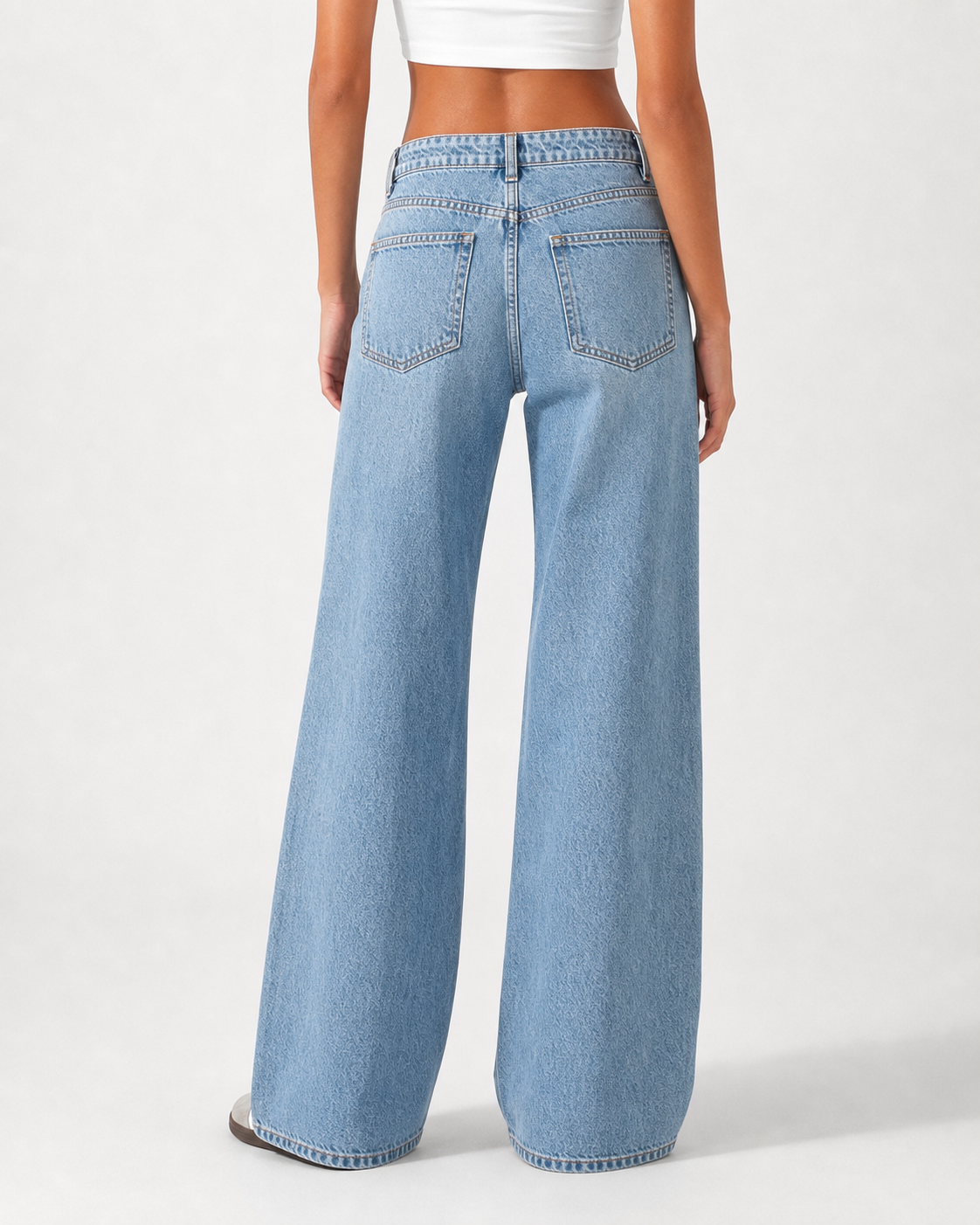 Low Waist Wide Leg – Pale Indigo