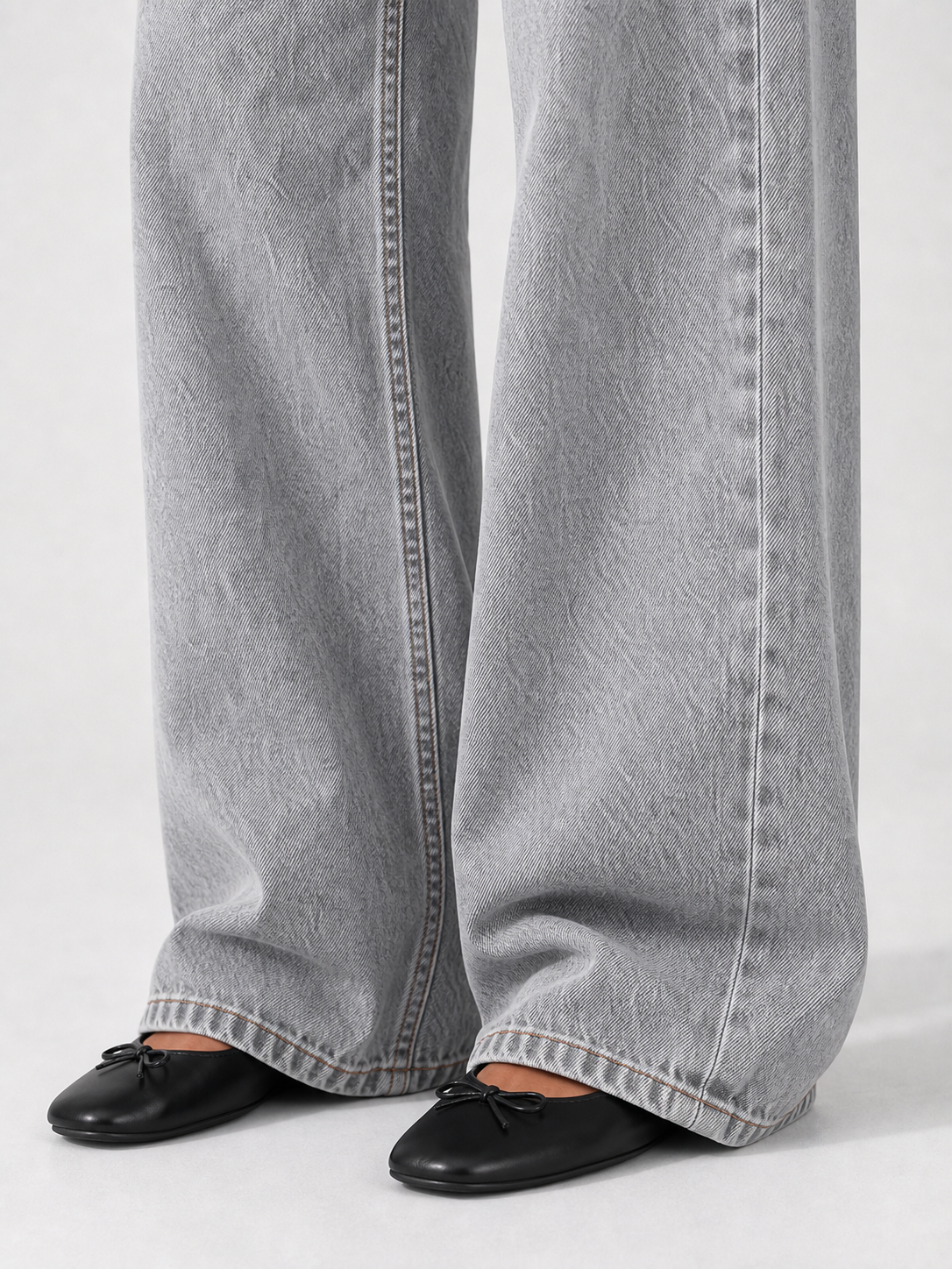 Low Waist Wide Leg – Washed Grey
